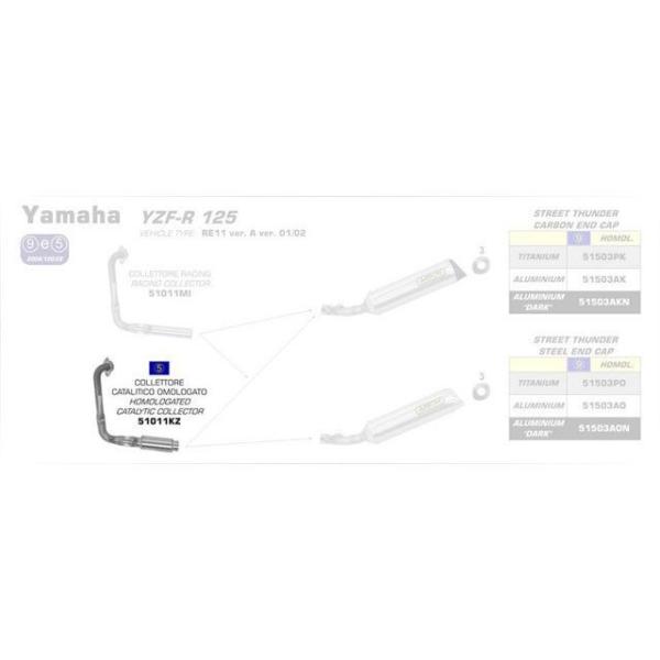 ARROW インナーサイレンサー YAMAHA YZF-R 125 2014-16 Eマーク キャタ...