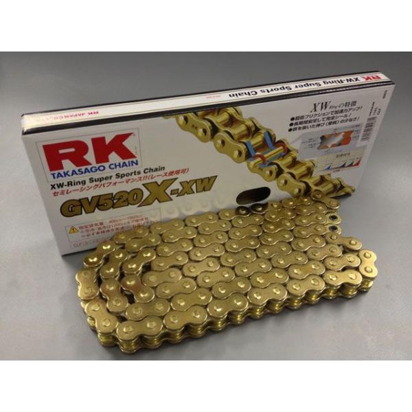 rk-japan 汎用 チェーン関連パーツ ストリート用チェーン GV520X-XW（ゴールド） リ...