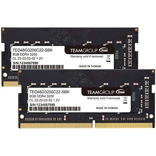 Team ノートPC用メモリ SO-DIMM DDR4 3200MHz PC4-25600 8GBx...