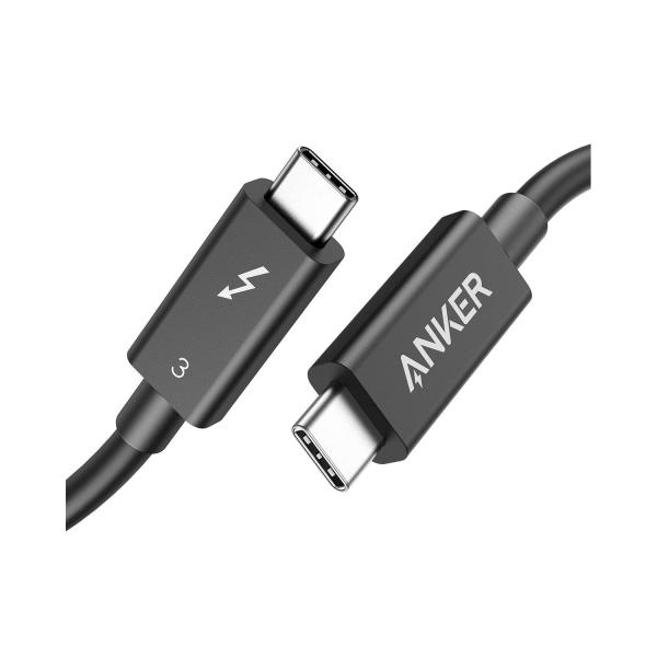 Anker USB-C &amp; USB-C Thunderbolt 3 ケーブル (0.7m ブラック)...