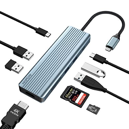 【Amazon限定ブランド 】HOPDAY USB Cハブ 9イン1 USB CからHDMI デュア...