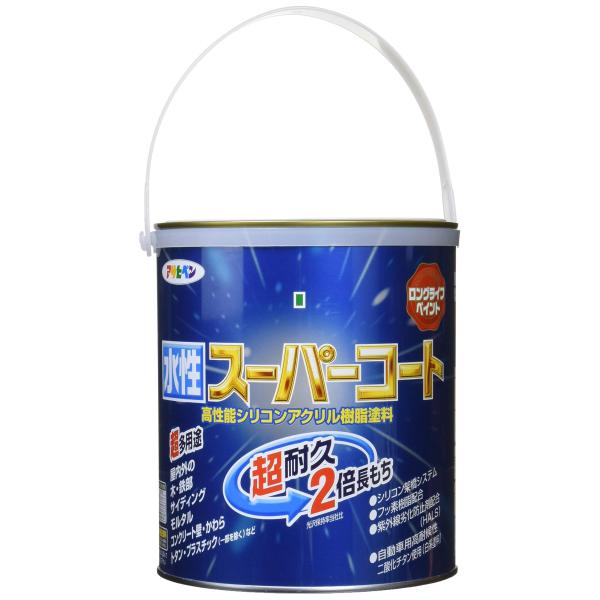 アサヒペン 塗料 ペンキ 水性スーパーコート 0.7L ブラウン 水性 多用途 ツヤあ