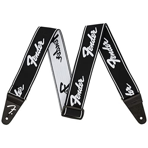 Fender ストラップ WeighLess〓 2&quot; Running Logo Strap, Bla...