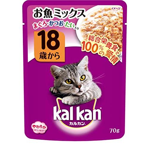 カルカン パウチ 18歳から キャットフード まぐろとかつお味 高齢猫用 70g×16袋