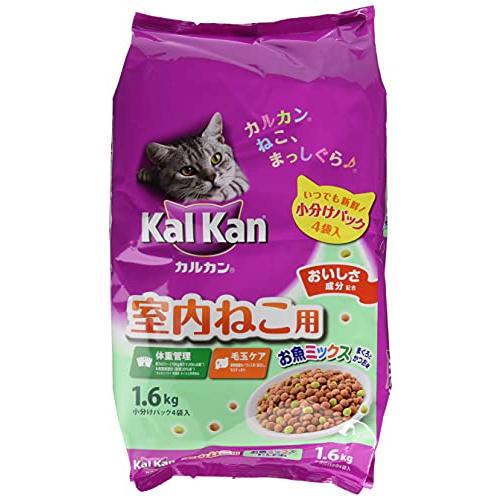 カルカン ドライ 室内ねこ用 お魚ミックス まぐろとかつお味 キャットフード 1.6