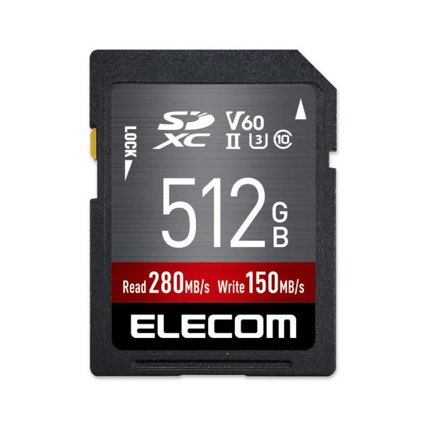 エレコム SDカード 512GB SDXC データ復旧サービス付 UHS-II V60 MF-FS5...