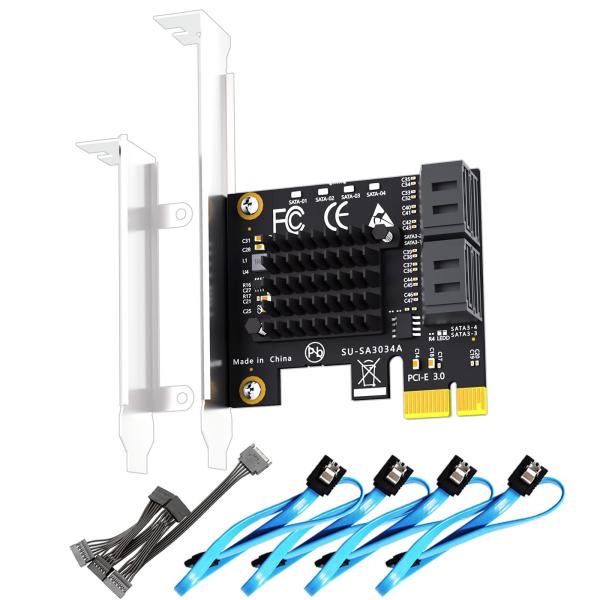 GLOTRENDS SA3034A 4ポートPCIe SATA3.0拡張カード、OSブートをサポート...