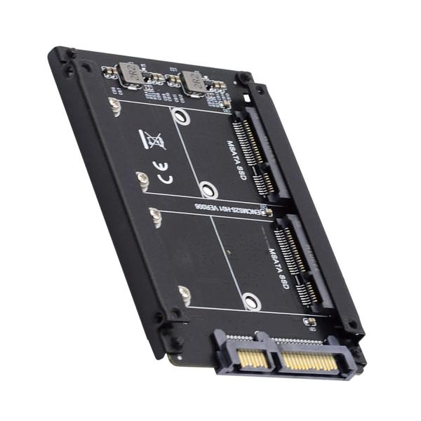 Cablec Dual MSATA Mini SATA SSDカードJOBD Raid 0を2.5イ...