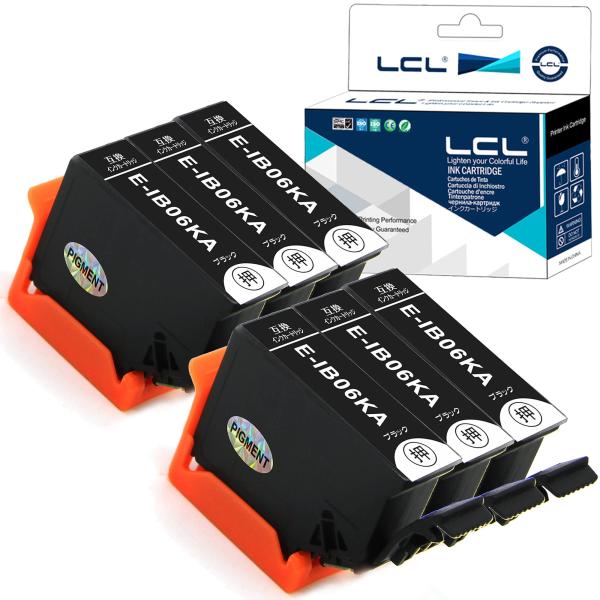 LCL エプソン用 IB06 IB06KA 互換インクカートリッジ （6パック ブラック） 顔料