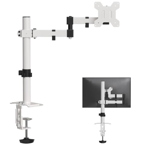 Bracwiser PCモニターアーム 液晶ディスプレイアーム 白色 グロメット&amp;amp;a...