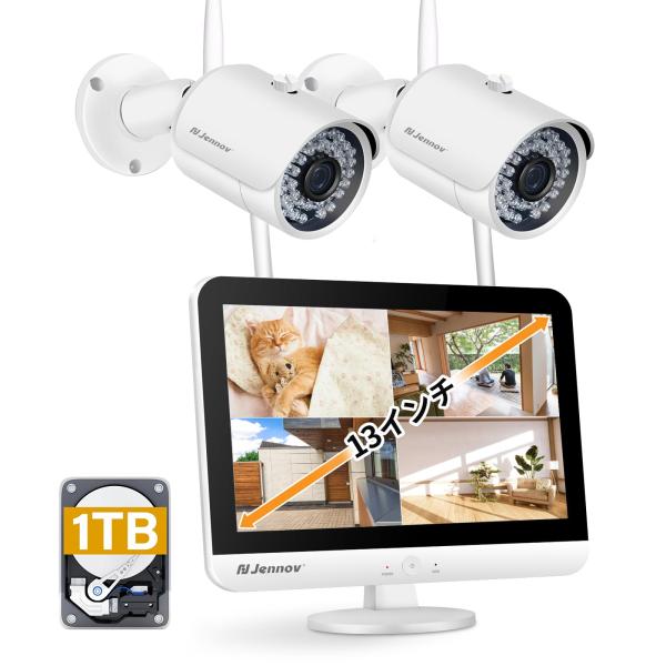 防犯カメラ ワイヤレス 屋外 500万画素 2台 家庭用 無線 監視カメラ wifi 屋外IP