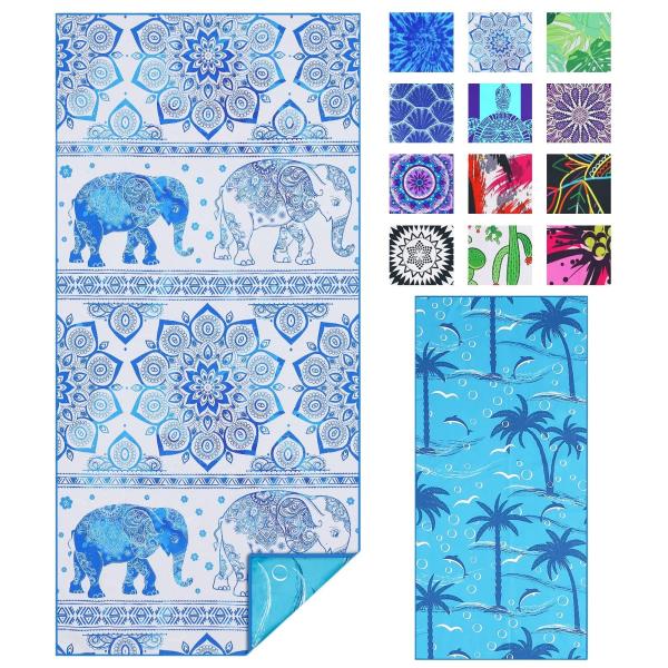 軽量の薄い ビーチタオル マイクロファイバーの大型 超大サンドフリータオルクイ