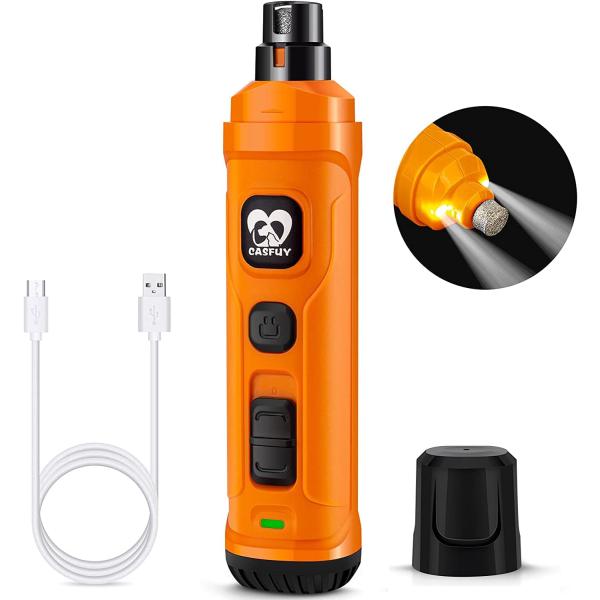 Casfuy犬爪切り電動ー 2つのLEDライト付き - 新バージョン 2スピード 強力な電動