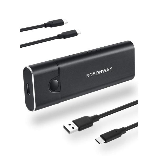ROSONWAY M.2 SSD ケース NVMeとSATA両対応 RTL9210B高性能チップ U...
