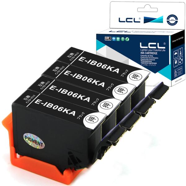 LCL エプソン用 IB06 IB06KA （4パック ブラック） 互換インクカートリッジ 顔料