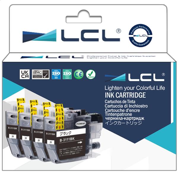 LCL Brother用 LC3111 LC3111BK 互換インクカートリッジ （4パック ブラッ...