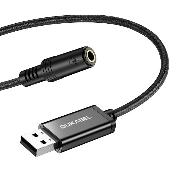 DuKabel 1.2M USB外付け サウンドカード usb イヤホンジャック 変換 USBポート...