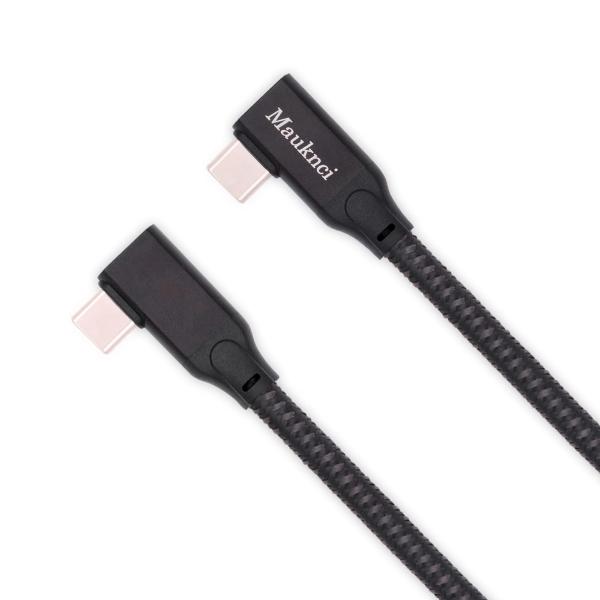 Mauknci 両端 l字 Type C to Type C ケーブル 0.8m PD対応 USB ...