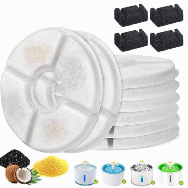 All4Pets ペット自動給水器交換用フィルター ポンプスポンジ 活性炭フィルター