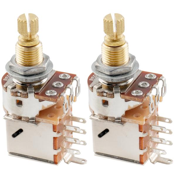 Musiclily Pro プッシュ-プルポットミリ規格 500KΩ Bカーブ 18mm ブラス製 ...