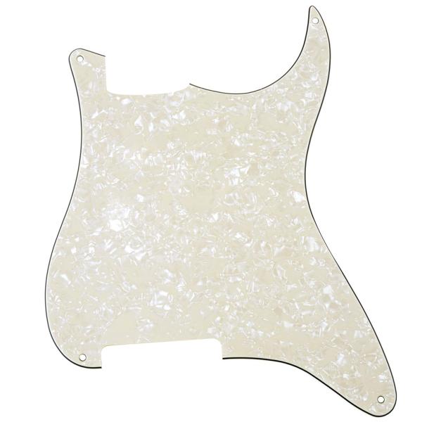 Musiclily 4穴ストラトピックガード穴無しSTエレキギター用、パーチメントパール