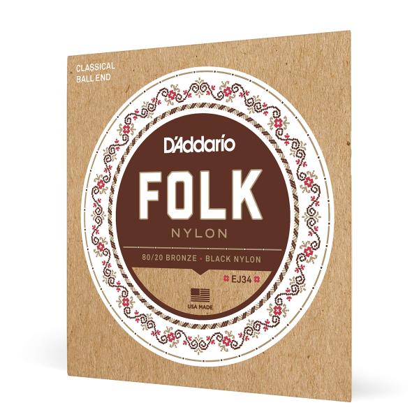 D'Addario ダダリオ ボールエンドナイロン弦 Folk Nylon EJ34 80/20 B...