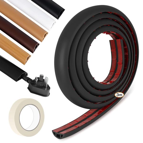 Rabieru フロアコードカバー ケーブルカバー 床用 配線隠し コード隠し 配線カバ