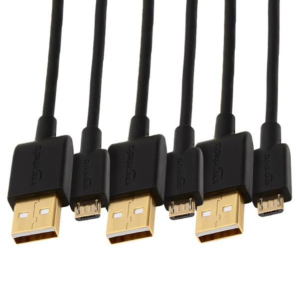 Amazonベーシック マイクロ USB ケーブル プリンター対応 0.9m 3本セット (USB-...