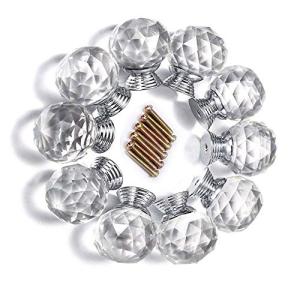 10個30MMの円形のダイヤモンドの形の引出しのゆとりのガラス水晶キャビネットのノブの食器棚の引出しの引きのハンドル