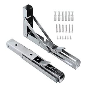 堅塁金物 棚受け金具 棚支え L字型 壁掛け 吊り棚 DIY 折りたたみ 収納 2個入40CM