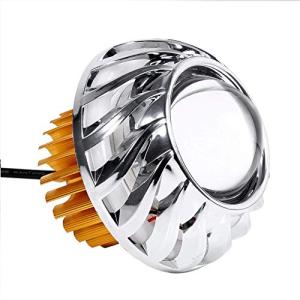 Qiilu オートバイヘッドライト LEDプロジェクターレンズ エンジェルデビルアイスポットライト DC 12-80V 直径8.5cm LED天使悪魔