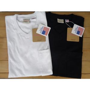 送料￥２００ Goodwear グッドウェア USAコットン 無地ポケット Ｖネック半袖Ｔシャツ レギュラーシルエット 2W7-3508｜STADIUM Yahoo!ショップ