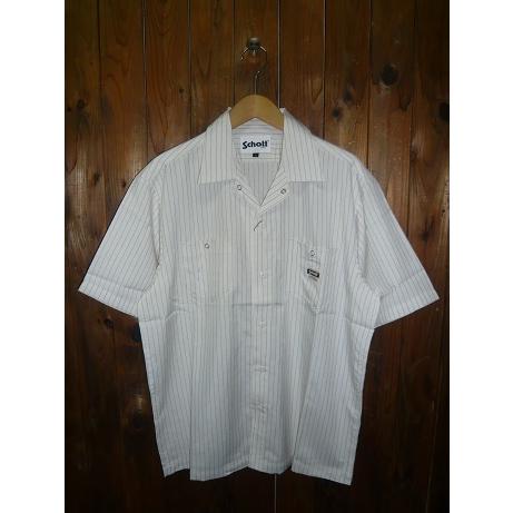 Ｓｃｈｏｔｔショット 3125070-001 S/S STRIPE WORK SHIRT 半袖 スト...