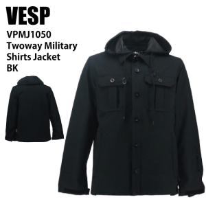 VESP べスプ VPMJ1050 Twoway Military Shirts Jacket BK 24-25 ウエア メンズ ユニセックス ジャケット スノーボードST｜stadiummorispo