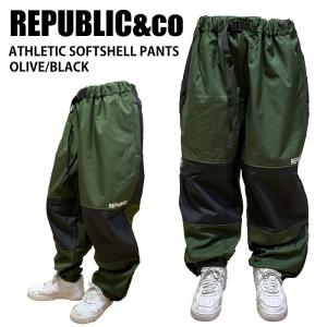 REPUBLIC&CO リパブリック ウェア ATHLETIC SOFTSHELL PT 23-24 OLIVE/BLK メンズ パンツ スノーボード ライトウェア REPUBLIC&CO リパブリック ウェア ATHLETIC SOFTSHELL PT 23-24 OLIVE