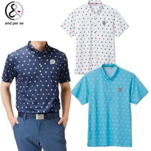 and per se（アンパスィ） スイングドライ 3Dワッフル 筆記体ロゴ 半袖