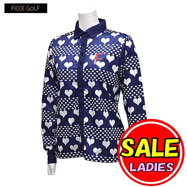 【50％OFF！セール】フィッチェゴルフ/FICCE GOLF(秋冬モデル！)ハート柄ポロシャツ/長...