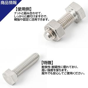 六角ボルト 全ねじ M6×20 10本 首下:...の詳細画像3