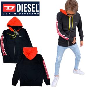 ディーゼル Diesel パーカー フーディー ジップパーカー メンズ レディース 00SHG0-0LBAL ブラック DIESEL BMOWT-BRANDON-Z SWEATSHIRT