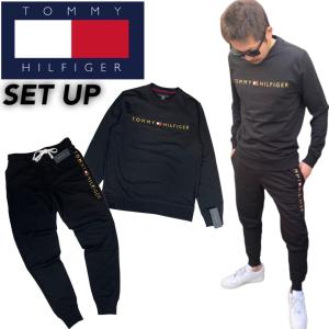 トミーヒルフィガー TOMMY HILFIGER セットアップ 上下 トレーナー 09T3896/09T3898 長袖 ボトムス 長袖 スウェット メンズ ジョガーパンツ 部屋着 2点｜staiwan