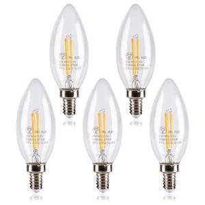 Tengyuan シャンデリア電球 LED クリア電球 25W形相当 E12口金 2W 蝋燭型 フィラメント LED電球 電球色 2700k 250l
