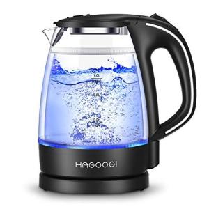 HAGOOGI(ハゴオギ) 電気ケトル ガラス 二重構造 ブラック 1.0L