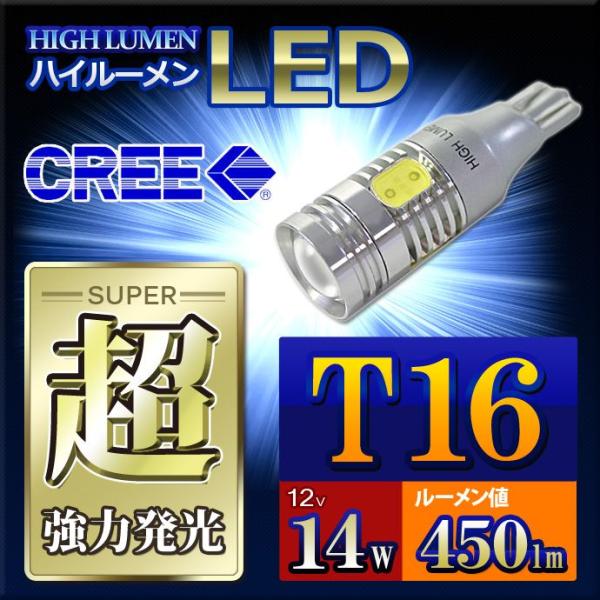 LED T16/バルブ プロジェクターレンズ 15Ｗ級 CREE社製チップ搭載 ホワイト 2個セット