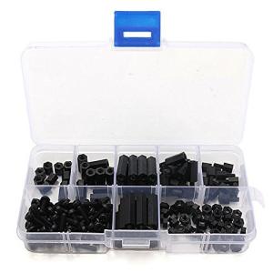 Ren He カセット180個 ブラック M3ねじ ナット六角スペーサー ナイロンねじ キット