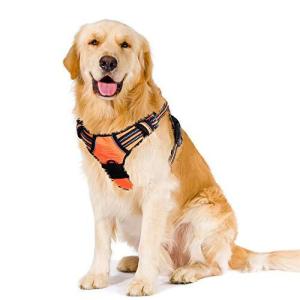 Homein 犬 ハーネス 大型犬 18-34kg 犬用 犬への負担が少ない 引っ張り防止胴輪 サイズ調整可能 脱着簡単 夜間反射 安心散歩 通気性