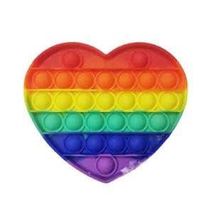 MIGOGO スクイーズ玩具 減圧グッズ プッシュポップ フィジェットおもちゃ ハート形 バブル感覚 自閉症特別支援 ストレス解消 カラフル インテリ