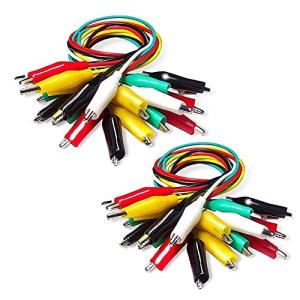 Cleqee みのむしクリップ ケーブル 20本組 アリゲータークリップテストリード 電気ケーブル テストリードセット ダブルエンドクロコダイルクリッ