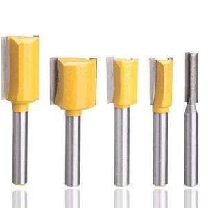 Wolfride 5本セット ストレートビット 硬質合金ルータービット 6.35mm1/4‘’シャンク トリマービット エッジトリマー用 木工 溝切り