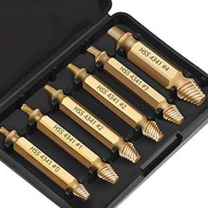 MOCOBO ネジ取リビット 6本セット HSS高速度鋼 なめたネジ外し 潰れたネジ外し 折れたボルト 除去 5サイズ