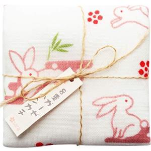 丸全 晒8重ガーゼハンカチ うさぎ 28×28cm